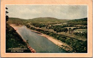 Vtg View from Hawks Nest Road on Erie Railroad Sparrowbush New York NY Postcard