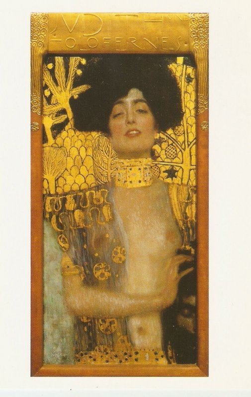 Judith I, by Gustav Klint  Fine painting, modern Austrial postcard