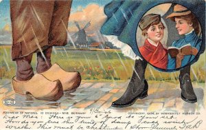 SHOES FOOTWEAR OF NATIONS GERMANY RHODE ISLAND ADVERTISING POSTCARD (1906)