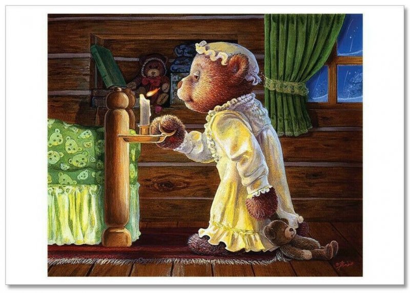 TEDDY BEAR CORNER Toys Life Art for Child by J. Bindon Russian Modern Postcard