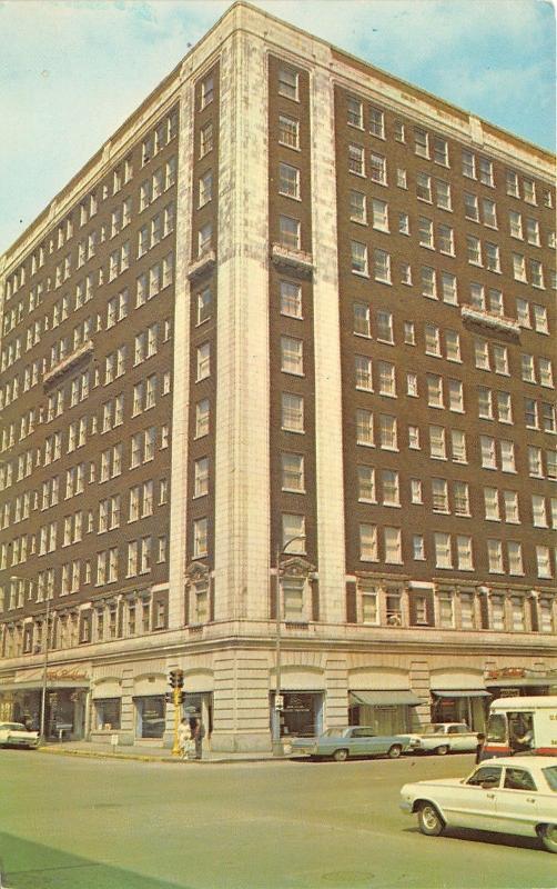 Davenport Iowa~Blackhawk Hotel~3rd & Perry Street~Mail Truck~Classic Cars~1960s