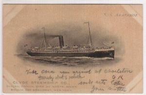 Steamer Arapahoe Clyde Steamship Co New York 1907 postcard