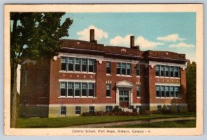 Central School, Port Hope Ontario, Vintage 1942 PECO Postcard