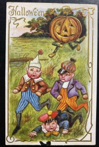 1909 Boston MA Usa Picture Postcard Cover Peabody Halloween Pumpkin