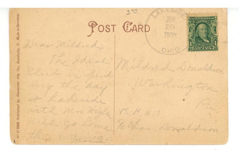 OH - Lakeside. Tower & Park   (crease, chip)