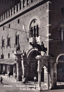 Ferrara Palazza Communale Volto Del Cavallo Horse Statue Italian Postcard