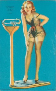 Postcard 1930s Mutoscope Sexy woman lingerie figures don't lie 23-12511