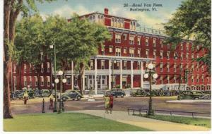 VT   BURLINGTON   HOTEL VAN NESS  1943 linen postcard