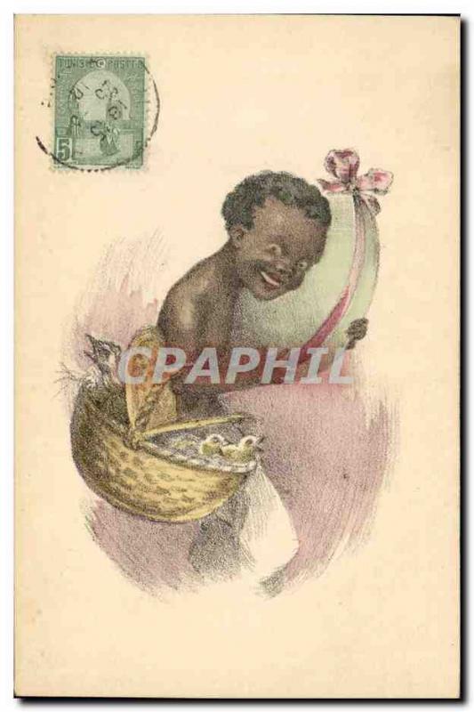 Postcard Old Negro Black Child Easter Tunisia