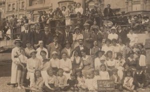 Hastings AM Breaks Holiday Group Real Photo Antique WW1 Sussex Postcard