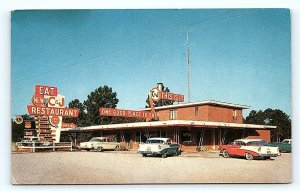 CLAXTON, GA Georgia ~ C & J RESTAURANT Cool 1950s Cars Roadside Postcard