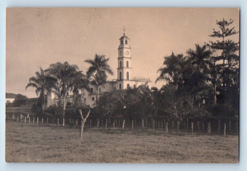 Campeche Mexico Postcard Church Building Tower View c1920's RPPC Photo