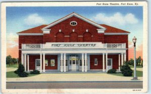 FORT KNOX, Kentucky  KY ~ FORT KNOX THEATRE c1940s WWII Era Military Postcard