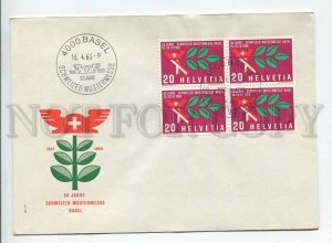 445020 Switzerland 1966 FDC Basel Design Fair Block of four stamps