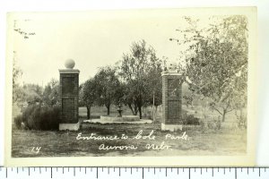 C.1910 RPPC Entrance To Cole Park, Aurora, Nebraska Real Photo Postcard P35