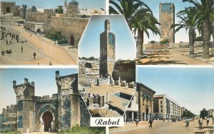 Morocco Rabat multi views postcard 1956