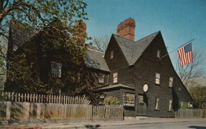 Vintage Postcard House Of The Seven Gables Built In 1668 Salem Massachusetts MA