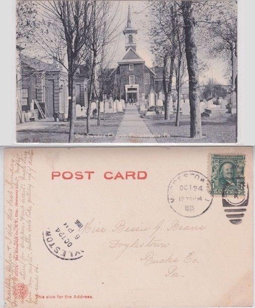 Old Swedes Church Cemetery Philadelphia PA Sol-Art Postcard Rotograph Germany