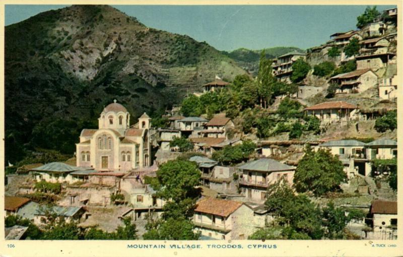 cyprus, TROODOS, Mountain Village (1950s) Tuck Postcard (1)