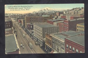 BUTTE MONTANA DOWNTOWN STREET SCENE BIRDSEYE VIEW VINTAGE POSTCARD