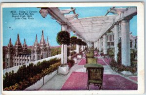 c1920s Lake City, UT Hotel Utah LDS Temple Towers Roof Garden PC Cathedral A245