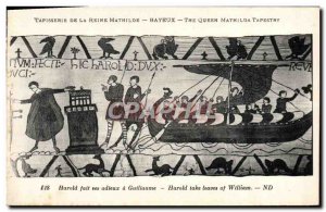 Old Postcard Mathilde Bayeux Tapestry Harold Queen bids farewell to William