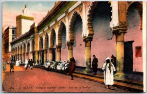 VINTAGE POSTCARD THE DIEMAA DJEDID MOSQUE ON MARINE DRIVE ALGIERS ALGERIA c.1910