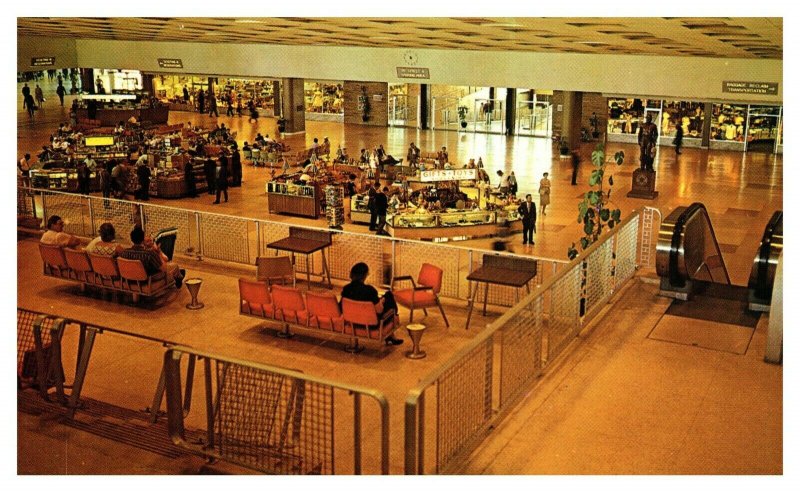 60s Interior Love Field Airport Airline Terminal Dallas Texas TX Postcard A680