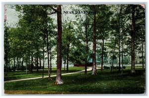 1914 Trees Greenery Scene Near Davenport Iowa IA Antique Posted Postcard