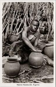 Native Handicraft Kigoma Tanzania Africa Man Working RPPC AC Gomes Postcard F7
