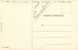 c1910 Christmas Tree angel children hand colored #310 Postcard 25-10437