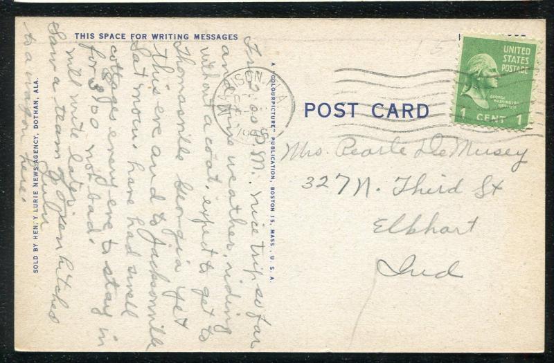 Dothan Alabama al United States Post Office linen postcard