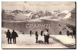 VINTAGE POSTCARD Winter sports Ski Luchon Superbagneres On t