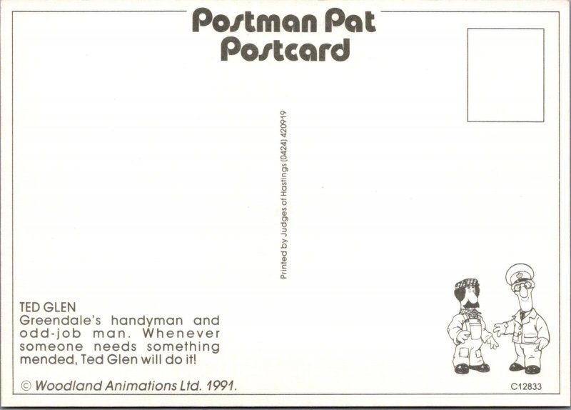 Children's TV Postcard - Postman Pat Animation - Ted Glen RR16944 