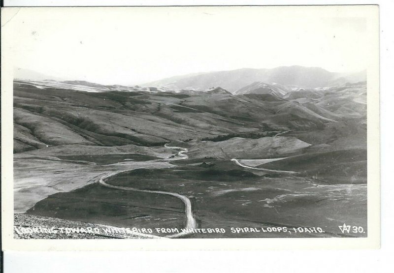 CD-380 ID Looking Toward Whitebird From Spiral Loops Real Photo Postcard RPPC