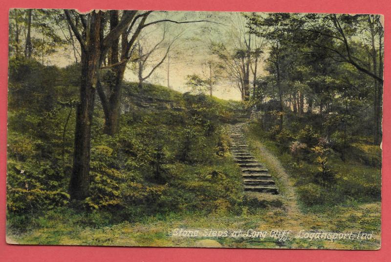 Stone Steps at Long Cliff, Logansport, Indiana - 1910
