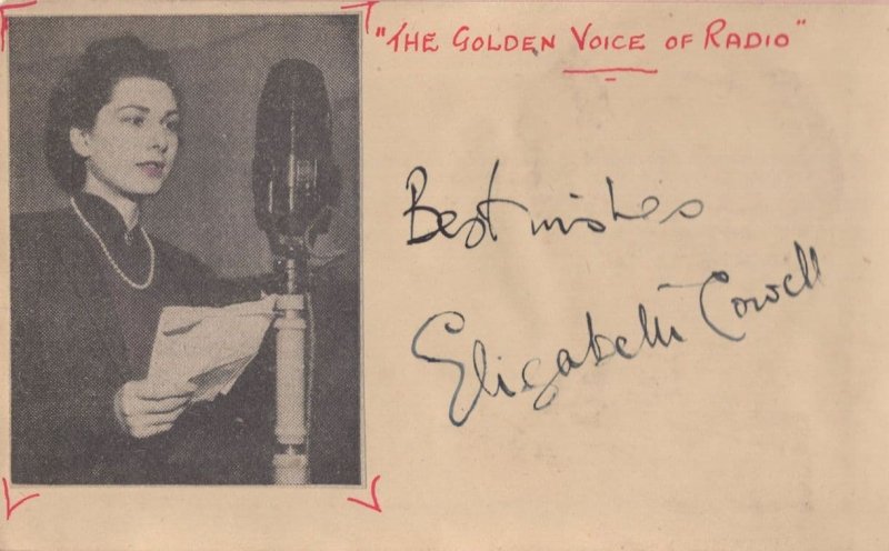 Elizabeth Cowell The Golden Voice Of BBC Radio Antique Autograph