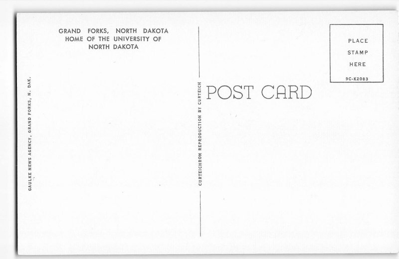 GRAND FORKS, NORTH DAKOTA Large Letter 1959 Chrome Postcard Curt Teich 9C-K2083