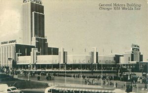 Chicago Century of Progress  General Motors Building B&W Postcard Unused