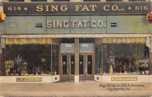 Los Angeles California Sing Fat Co Street View Antique Postcard K92009