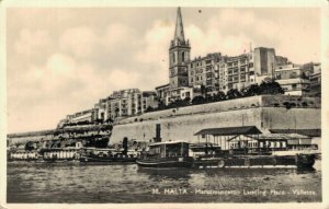 Malta Marsamuscetto Landing Place Valletta Vintage RPPC 07.39