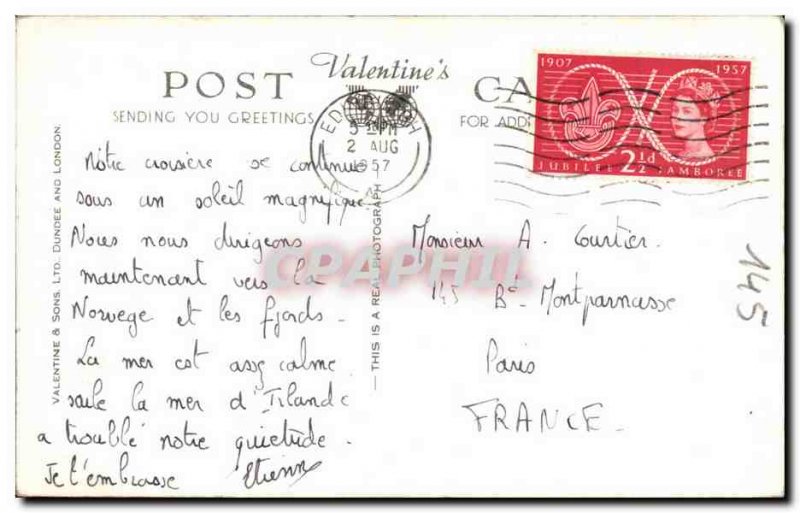 Old Postcard Floodlighting Edinburgh Castle and Tattoo