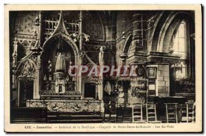 Old Postcard Josselin Basilica of the Interieur Chapel of Our Lady of Bramble...