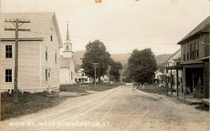 West Dummerston VT Dirt Street Storefront Real Photo Postcard