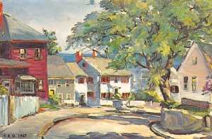 A969 US 1979 Seaport Homes New England Coast Art vintage postcard