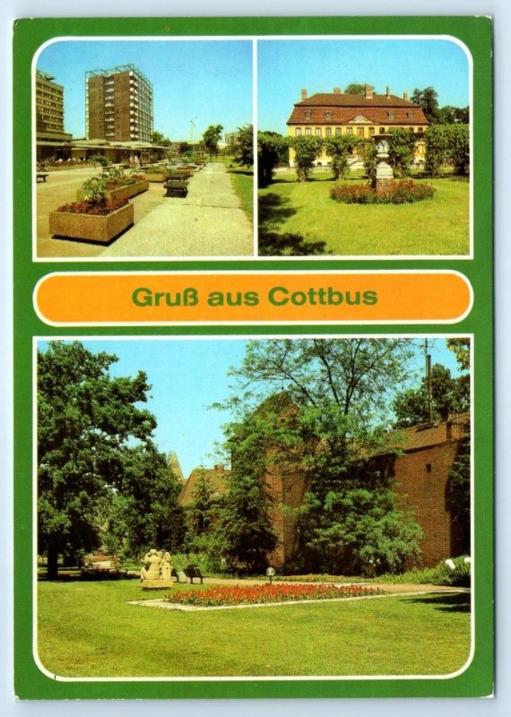 Gruss aus Cottbus multiview GERMANY 4x6 Postcard