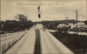 Newton MA Boston & Worcester Turnpike Postcard