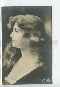 444359 Angelo ASTI Long Hair Girl Vintage postcard POLAND