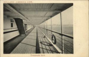 HOLLAND AMERICA LINE Promenade Deck Steamship c1910 PC