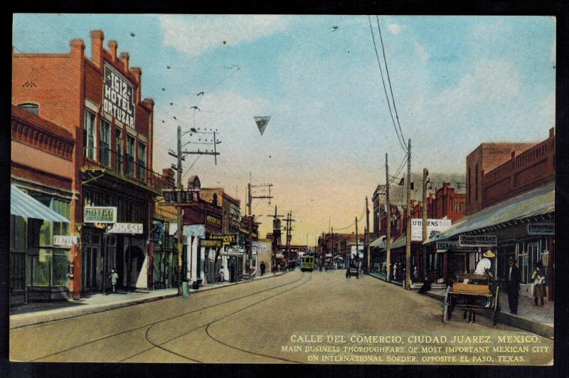 Mint Mexico Real Picture RPPC Postcard CAlle Del Comercio Ciudad Juarez